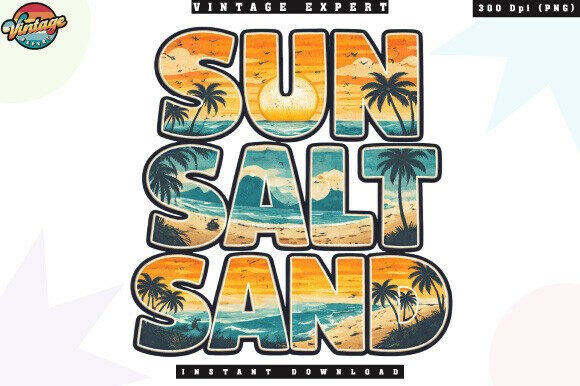 Download Sun Salt Sand Retro Summer Beach PNG - Beach png Collection